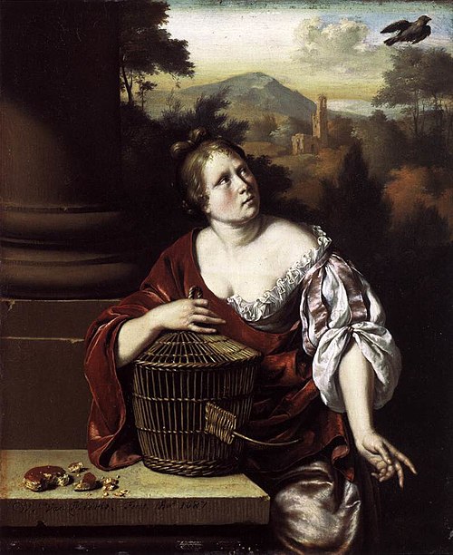The Escaped Bird, 1687, Willem van Mieris