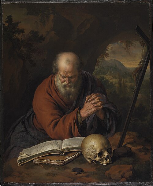 Hermit Praying in the Wilderness, 1707, Willem van Mieris