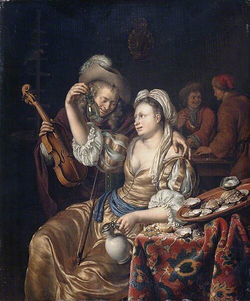 Interior with a Cavalier and Lady, 1685, Willem van Mieris