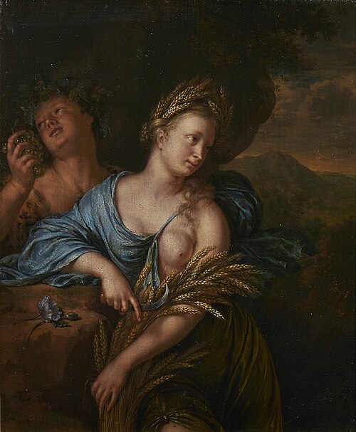 Ceres and Bacchus, 1701, Willem van Mieris