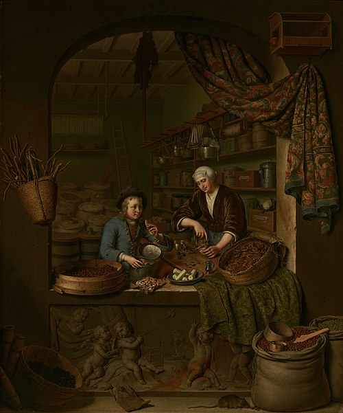 Une Épicerie, 1717, Willem van Mieris