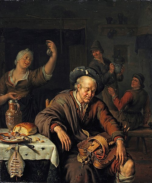 Sleeping Hurdy-Gurdy Player, 1690, Willem van Mieris