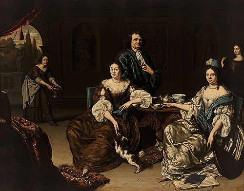 Family meeting, 1680, Willem van Mieris