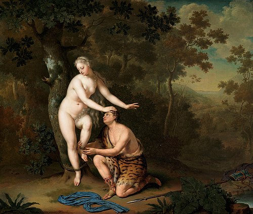 Sylvia freed by Aminta, 1700, Willem van Mieris