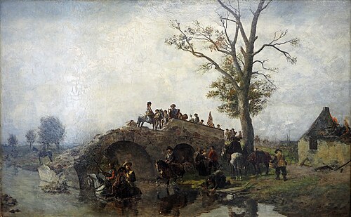 Abziehende Soldaten, 1888, Heinrich Breling