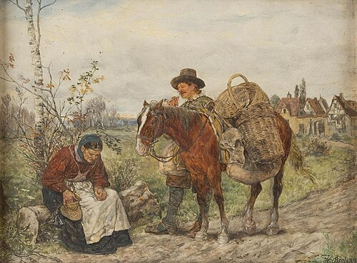 Conversation by the wayside, , Heinrich Breling