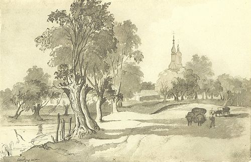The Willows in Andrusha, 1845, Taras Shevchenko