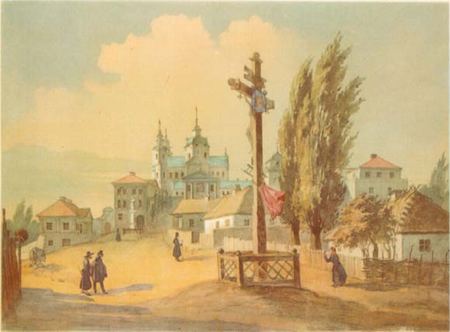 Pochayiv Lavra from west, 1846, Taras Shevchenko