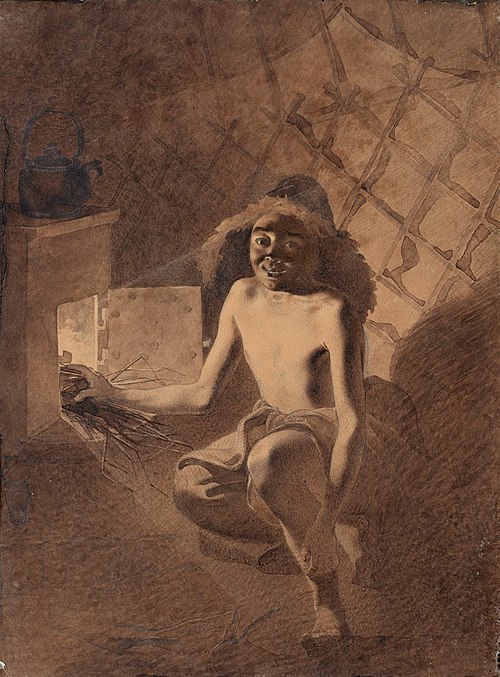 Хлопчик розпалює грубку, 1848, Taras Shevchenko