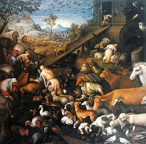 Les Animaux entrant dans l'arche de Noé., 1550, Leandro Bassano