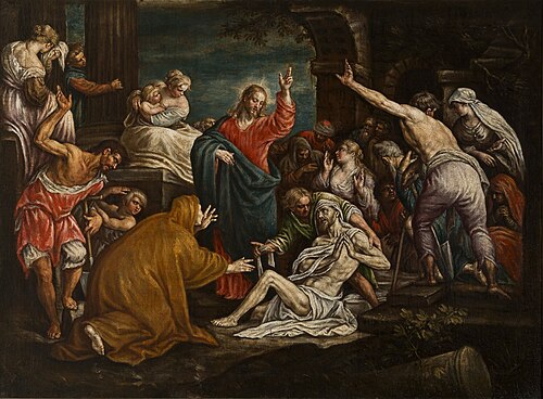 The Raising of Lazarus, 1589, Leandro Bassano