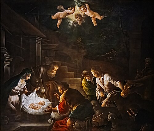 Adoration des bergers., 1650, Leandro Bassano