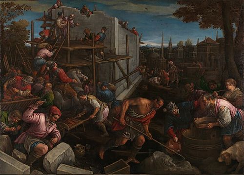 The Tower of Babel, 1600, Leandro Bassano