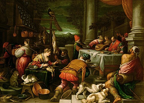 Gleichnis vom reichen Mann und dem armen Lazarus, 1592, Leandro Bassano