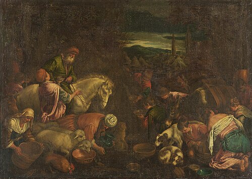 Mises Striking the Rock, 1589, Leandro Bassano
