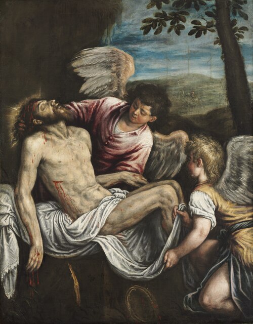 The Dead Christ with Angels, 1580, Leandro Bassano
