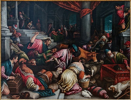 Jésus chasse les marchands du temple, 1600, Leandro Bassano