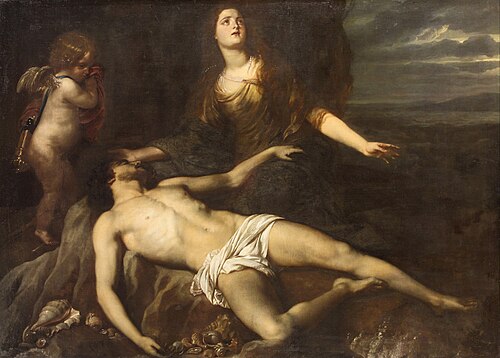 Hero laments the dead Leander, 1635, Jan van den Hoecke
