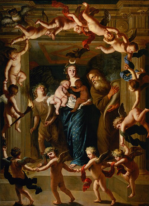 Diana, allegory of the night. Pendent to Apollo, allegory of the day., 1650, Jan van den Hoecke
