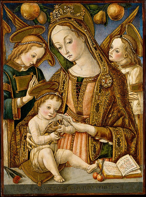 Madonna and Child with Two Angels, 1481, Vittorio Crivelli