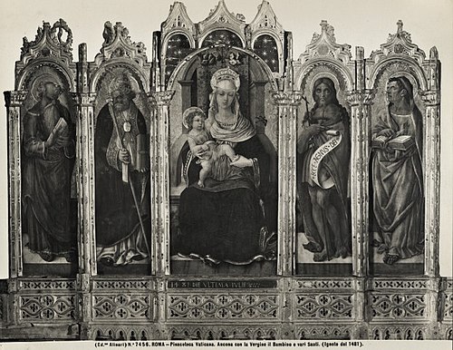 Vierge à l'Enfant avec quatre saints, 1481, Vittorio Crivelli