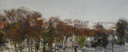 Montmartre Cemetery in Paris, 1893, Julian Fałat