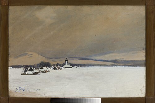 Winter landscape from Żywiec, 1909, Julian Fałat