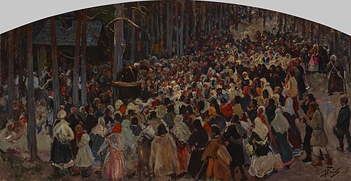 Sermon at the Church Fair at Kalwaria, 1906, Julian Fałat
