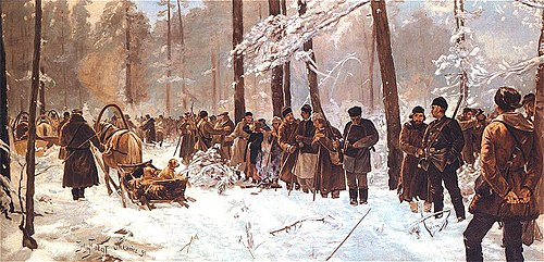 Naganka na polowaniu w Nieświeżu, 1891, Julian Fałat