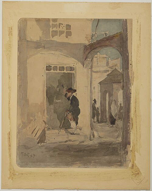 Beadle knocking at the door, 1883, Julian Fałat