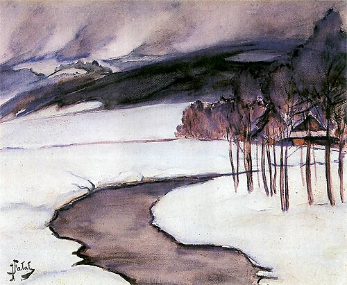 Winter landscape from Bystra, 1910, Julian Fałat