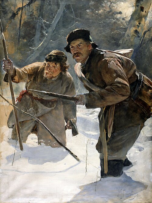 Javeliniers (Chasse à l'our)., 1890, Julian Fałat