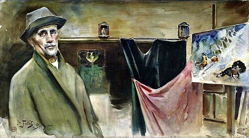 Self-portrait in a studio, 1914, Julian Fałat