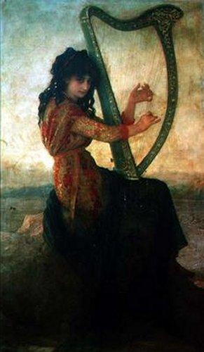 Muse en dalmatique jouant de la harpe, 1880, Ernest Hébert