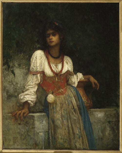 Rosa Nera à la fontaine, 1900, Ernest Hébert