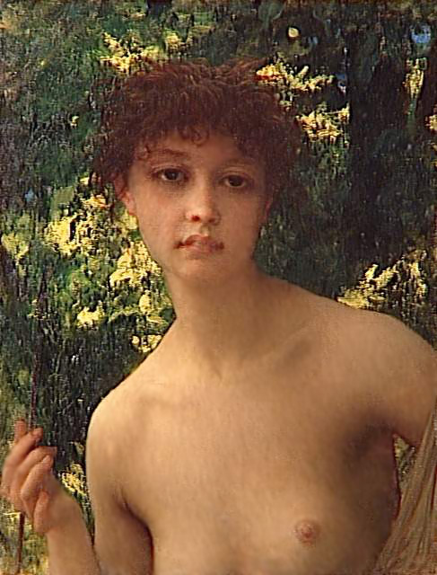 Jeune chasseresse en buste, 1873, Ernest Hébert