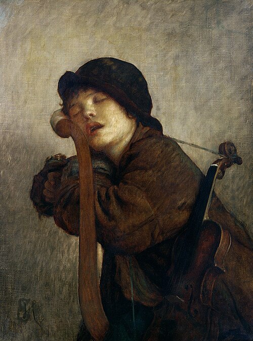 Le Petit Violoneux endormi, 1883, Ernest Hébert