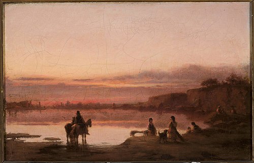 Landscape at sunset, 1874, Wilhelm Leopolski