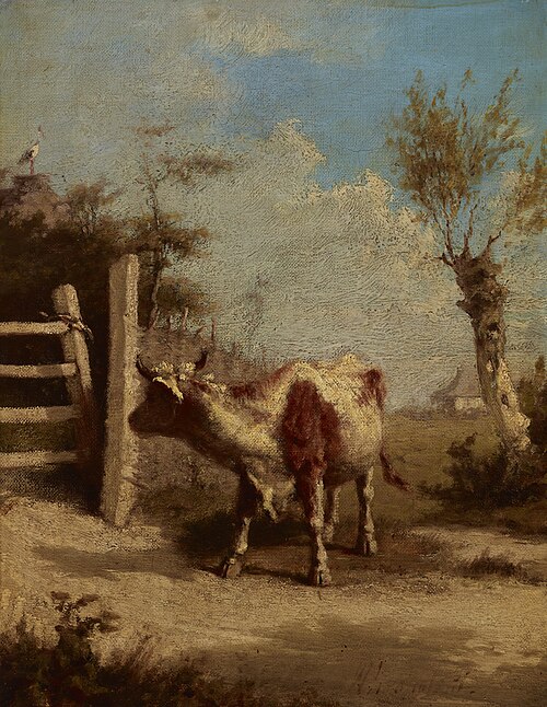 Study of a Cow against a Landscape, , Wilhelm Leopolski