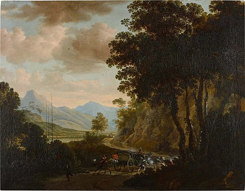 Wooded Landscape with Bandits Attacking a Coach, , Jan Hackaert