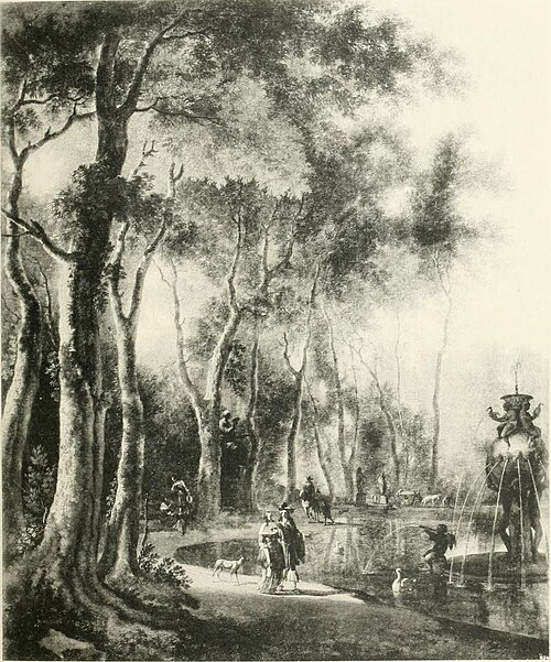 Vue de parc, 1680, Jan Hackaert