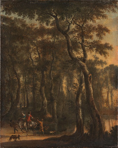 Chasseurs dans la forêt, 1672, Jan Hackaert