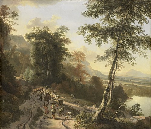 Landscape with cattle herders, 1672, Jan Hackaert