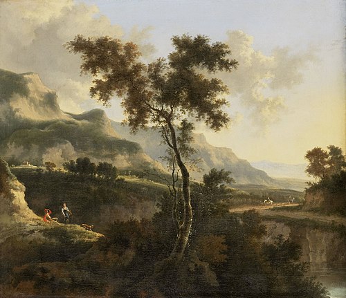 Mountainous landscape, 1672, Jan Hackaert