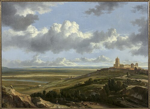 View of Schwanenburg castle at Kleve, 1674, Jan Hackaert