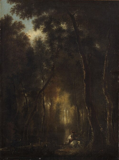 Waldlandschaft mit Hirschjagd, , Jan Hackaert