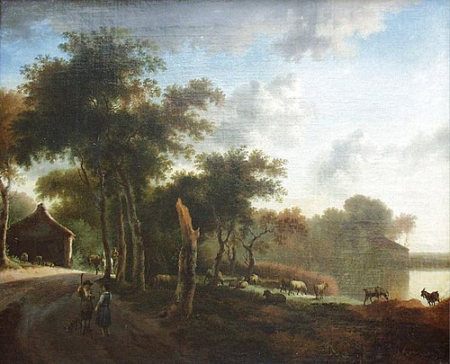 Landscape with shepherds, 1670, Jan Hackaert