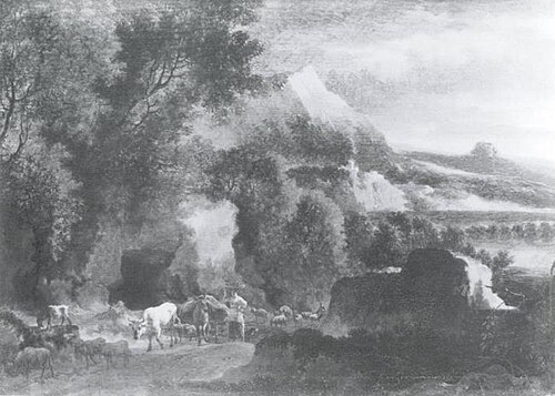 Mountainous Landscape with Cattle, 1680, Jan Hackaert