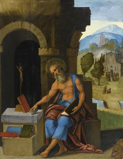 Saint Jerome in Contemplation, 1528, Ludovico Mazzolino