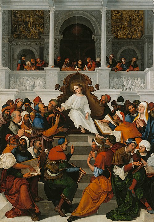 Jésus chez les docteurs, 1524, Ludovico Mazzolino